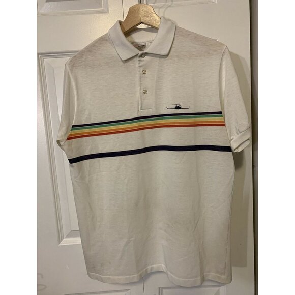 vintage 1980s rainbow polo t‎ shirt Men’s Sz L  Screen Mates - Picture 8 of 9